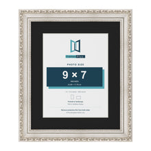 Louis Silver 12 x 10 inch picture frame with a black mount for a 9 x 7 inch photo
