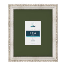 Louis Silver 12 x 10 inch picture frame with a green mount for a 6 x 4 inch photo