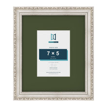 Louis Silver 12 x 10 inch picture frame with a green mount for a 7 x 5 inch photo