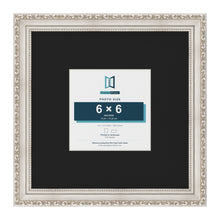 Louis Silver 12 x 12 inch picture frame with a black mount for a 6 x 6 inch photo