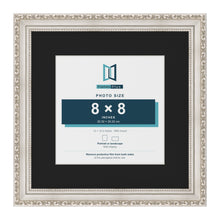 Louis Silver 12 x 12 inch picture frame with a black mount for an 8 x 8 inch photo