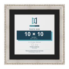 Louis Silver 13 x 13 inch picture frame with a black mount for a 10 x 10 inch photo