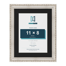 Louis Silver 14 x 11 inch picture frame with a black mount for an 11 x 8 inch photo