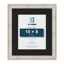 Louis Silver 14 x 12 inch picture frame with a black mount for a 10 x 8 inch photo