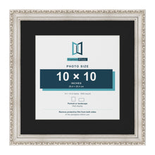 Louis Silver 14 x 14 inch picture frame with a black mount for a 10 x 10 inch photo