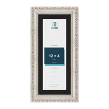 Louis Silver 14 x 6 inch picture frame with a black mount for a 12 x 4 inch photo