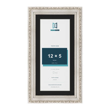Louis Silver 14 x 7 inch picture frame with a black mount for a 12 x 5 inch photo