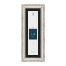 Louis Silver 15 x 5 inch picture frame with a black mount for a 13 x 3 inch photo