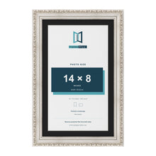 Louis Silver 16 x 10 inch picture frame with a black mount for a 14 x 8 inch photo