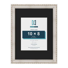 Louis Silver 16 x 12 inch picture frame with a black mount for a 10 x 8 inch photo