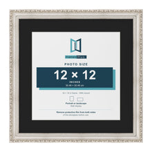 Louis Silver 16 x 16 inch picture frame with a black mount for a 12 x 12 inch photo