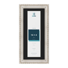 Louis Silver 16 x 7 inch picture frame with a black mount for a 14 x 4 inch photo