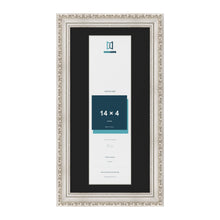 Louis Silver 16 x 8 inch picture frame with a black mount for a 14 x 4 inch photo