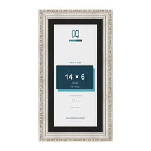 Louis Silver 16 x 8 inch picture frame with a black mount for a 14 x 6 inch photo