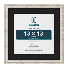 Louis Silver 17 x 17 inch picture frame with a black mount for a 13 x 13 inch photo