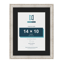 Louis Silver 18 x 14 inch picture frame with a black mount for a 14 x 10 inch photo