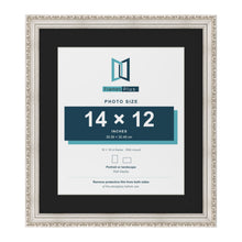 Louis Silver 18 x 16 inch picture frame with a black mount for a 14 x 12 inch photo