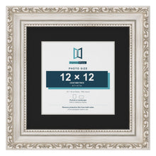 Louis Silver 18 x 18 cm picture frame with a black mount for a 12 x 12 cm photo