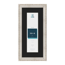Louis Silver 18 x 8 inch picture frame with a black mount for a 14 x 4 inch photo