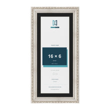 Louis Silver 18 x 8 inch picture frame with a black mount for a 16 x 6 inch photo