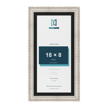 Louis Silver 20 x 10 inch picture frame with a black mount for an 18 x 8 inch photo