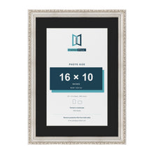 Louis Silver 20 x 14 inch picture frame with a black mount for a 16 x 10 inch photo
