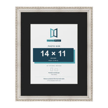 Louis Silver 20 x 16 inch picture frame with a black mount for a 14 x 11 inch photo