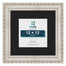 Louis Silver 20 x 20 cm picture frame with a black mount for a 12 x 12 cm photo