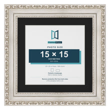 Louis Silver 20 x 20 cm picture frame with a black mount for a 15 x 15 cm photo