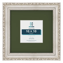 Louis Silver 20 x 20 cm picture frame with a green mount for a 10 x 10 cm photo