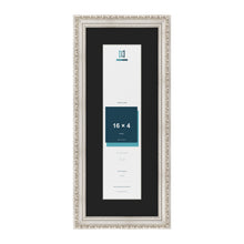 Louis Silver 20 x 8 inch picture frame with a black mount for a 16 x 4 inch photo