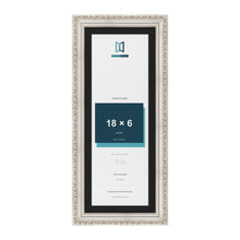 Louis Silver 20 x 8 inch picture frame with a black mount for an 18 x 6 inch photo