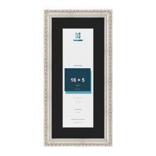 Louis Silver 20 x 9 inch picture frame with a black mount for a 16 x 5 inch photo