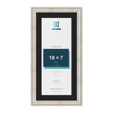 Louis Silver 21 x 10 inch picture frame with a black mount for an 18 x 7 inch photo