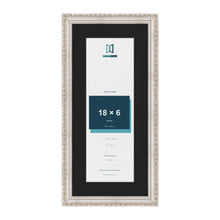 Louis Silver 22 x 10 inch picture frame with a black mount for an 18 x 6 inch photo