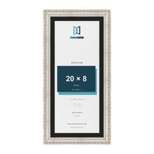 Louis Silver 22 x 10 inch picture frame with a black mount for a 20 x 8 inch photo