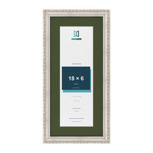 Louis Silver 22 x 10 inch picture frame with a green mount for an 18 x 6 inch photo