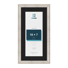 Louis Silver 22 x 11 inch picture frame with a black mount for an 18 x 7 inch photo