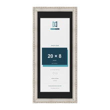 Louis Silver 24 x 10 inch picture frame with a black mount for a 20 x 8 inch photo