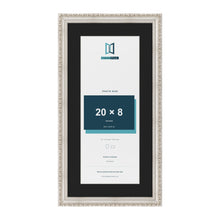 Louis Silver 24 x 12 inch picture frame with a black mount for a 20 x 8 inch photo