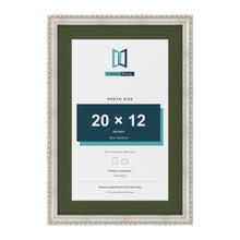 Louis Silver 24 x 16 inch picture frame with a green mount for a 20 x 12 inch photo