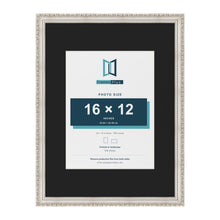 Louis Silver 24 x 18 inch picture frame with a black mount for a 16 x 12 inch photo