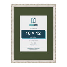 Louis Silver 24 x 18 inch picture frame with a green mount for a 16 x 12 inch photo