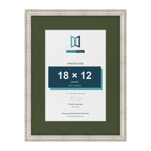 Louis Silver 24 x 18 inch picture frame with a green mount for an 18 x 12 inch photo