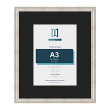 Louis Silver 24 x 20 inch picture frame with a black mount for an A3 photo