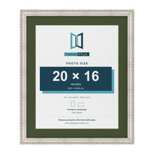 Louis Silver 24 x 20 inch picture frame with a green mount for a 20 x 16 inch photo