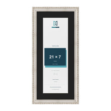 Louis Silver 25 x 11 inch picture frame with a black mount for a 21 x 7 inch photo
