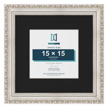 Louis Silver 25 x 25 cm picture frame with a black mount for a 15 x 15 cm photo