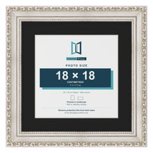 Louis Silver 25 x 25 cm picture frame with a black mount for an 18 x 18 cm photo