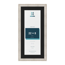 Louis Silver 26 x 12 inch picture frame with a black mount for a 22 x 8 inch photo
